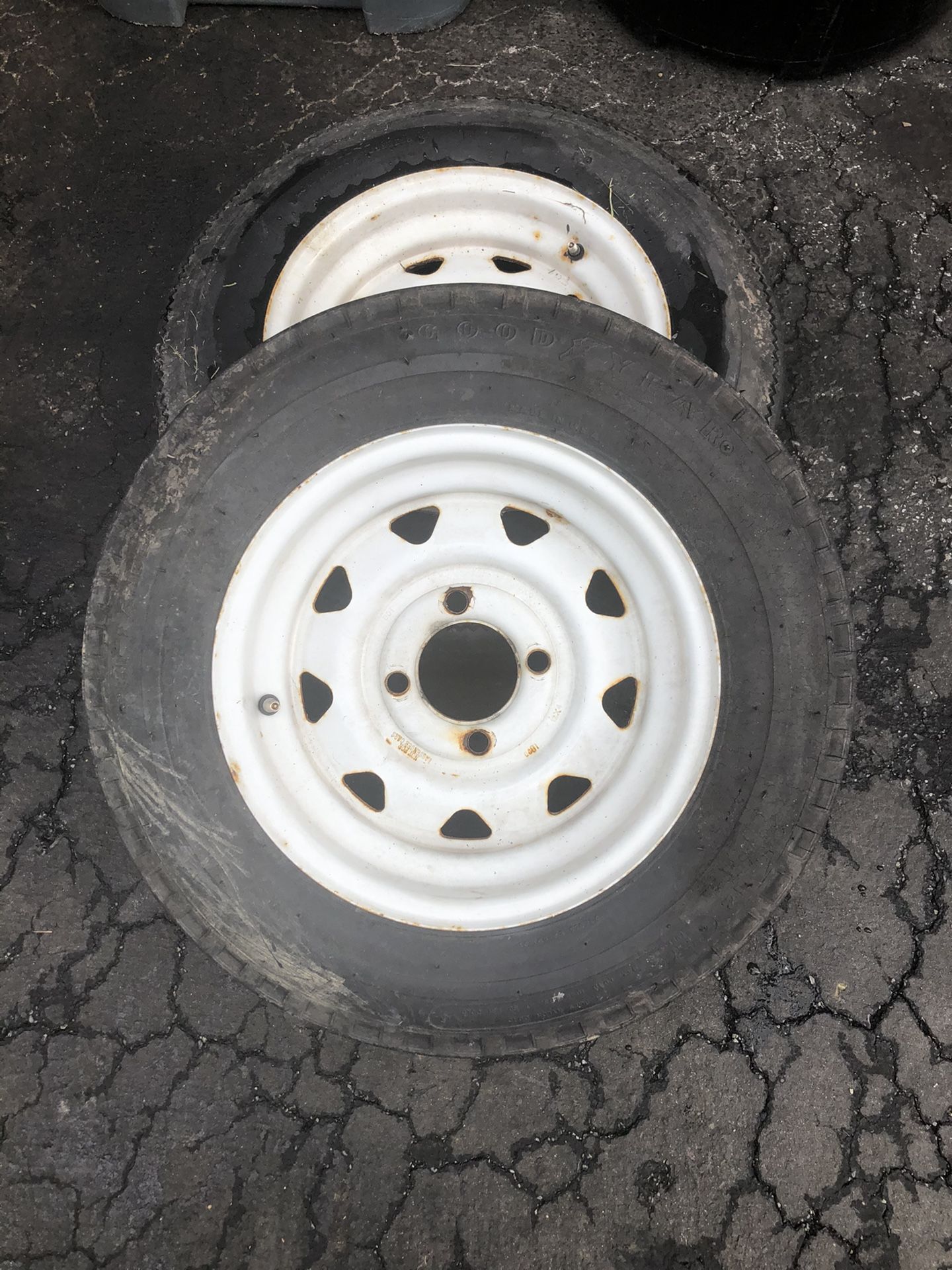 4 Lug trailer or boating trailer rims and tires