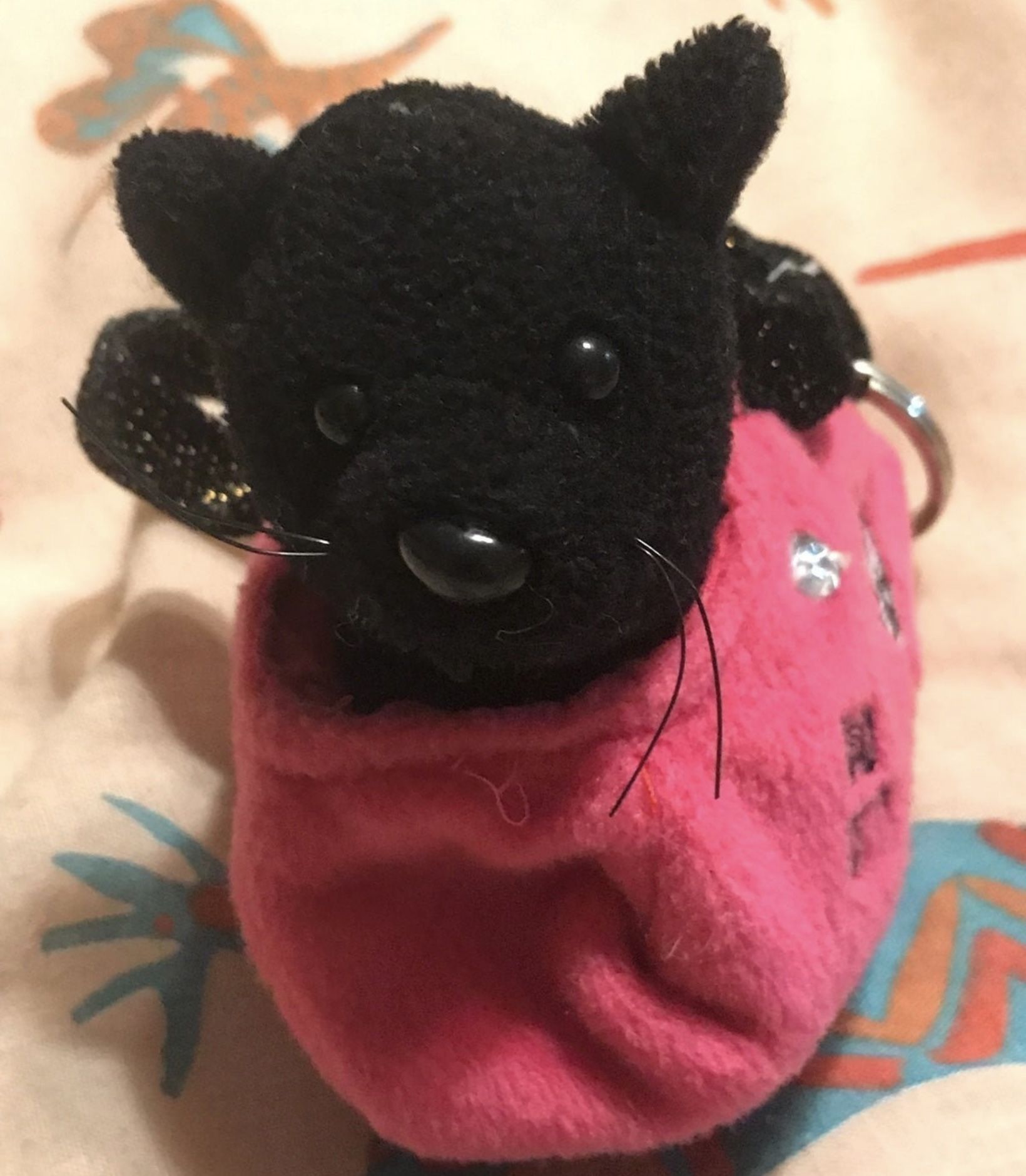Bad cat small plush keychain