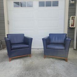 Matching Leather Armchairs 