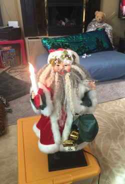 Antique Santa Claus with candle $25