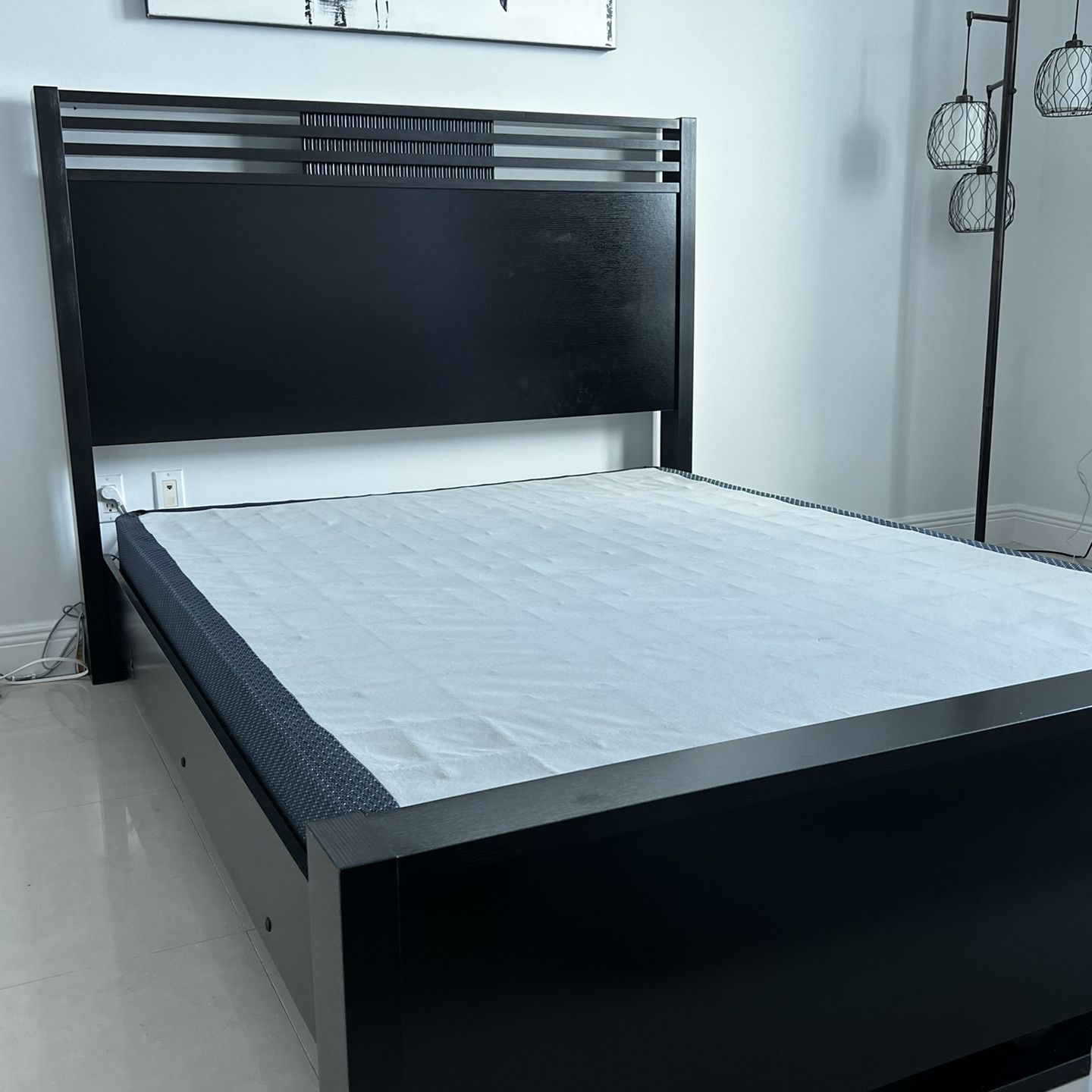 Queen Wooded Black Bed Frame On Sale