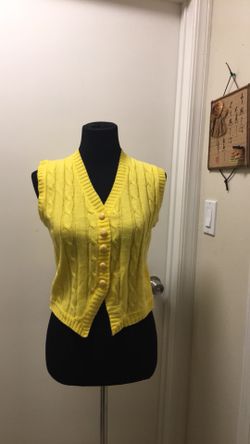 Bright yellow sweater vest size small