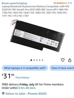 Laptop/notebook replacement battery
