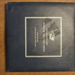 Franklin Mint States of the Union Sterling Silver Medals (First Edition) 25 Medals + Binder
