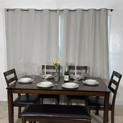 Contemporary Dining Table With 4 Chairs & Bench ASHLEY FURNITURE 
