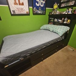 Twin Size Captains Bed Frame With Matress
