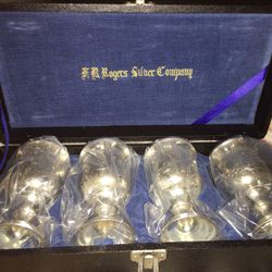 FR ROGERS SILVER COMPANY SILVER PLATED GOBLETS SET OF 4