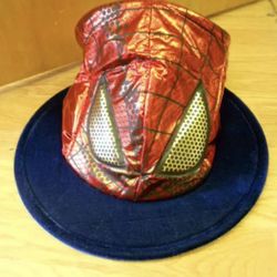 Marvel The Avengers Red Shiny Lame SPIDERMAN MAD HATTER Movie Costume Top Hat