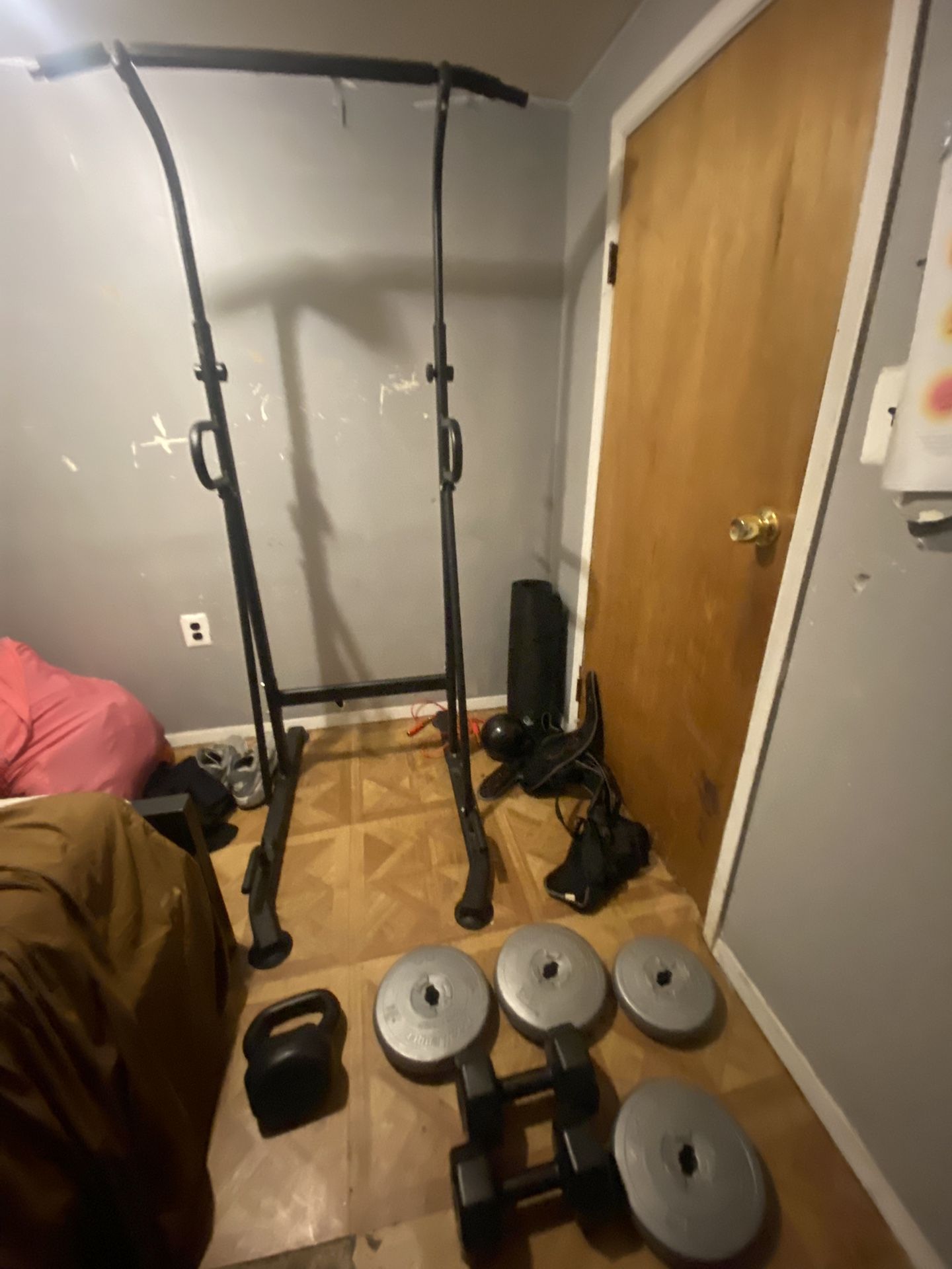 Weights And Pull Up Bar