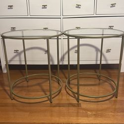 Set of 2 gold side table