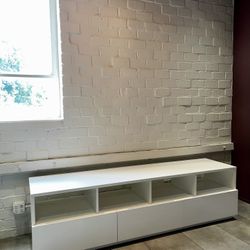 CB2 Chill 80" White High-Gloss Media Storage Console/bookcase