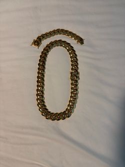 gold cuban link set