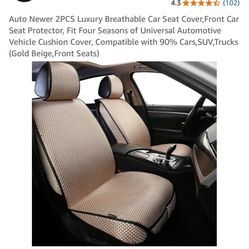 Auto Newer 2piece Luxury Breathable Car Seat Covers Universal Fit 