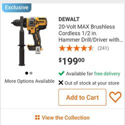 Brand New Dewalt 20volt Brushless XR Flexvolt Advantage Hammer Drill.  $100