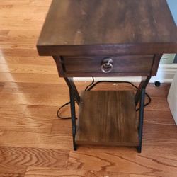 Side Bed Table With Outlets +usb