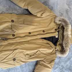 Woolrich Arctic Parka – Sand / Tan with Fur-Trim Hood (Men’s Small)