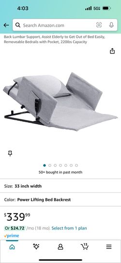 Gray Power lifting bed backrest