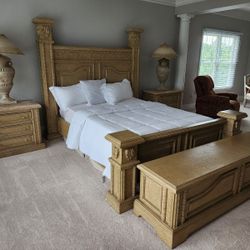 Luxury Mediterranean Queen Bedroom Set – Solid Wood