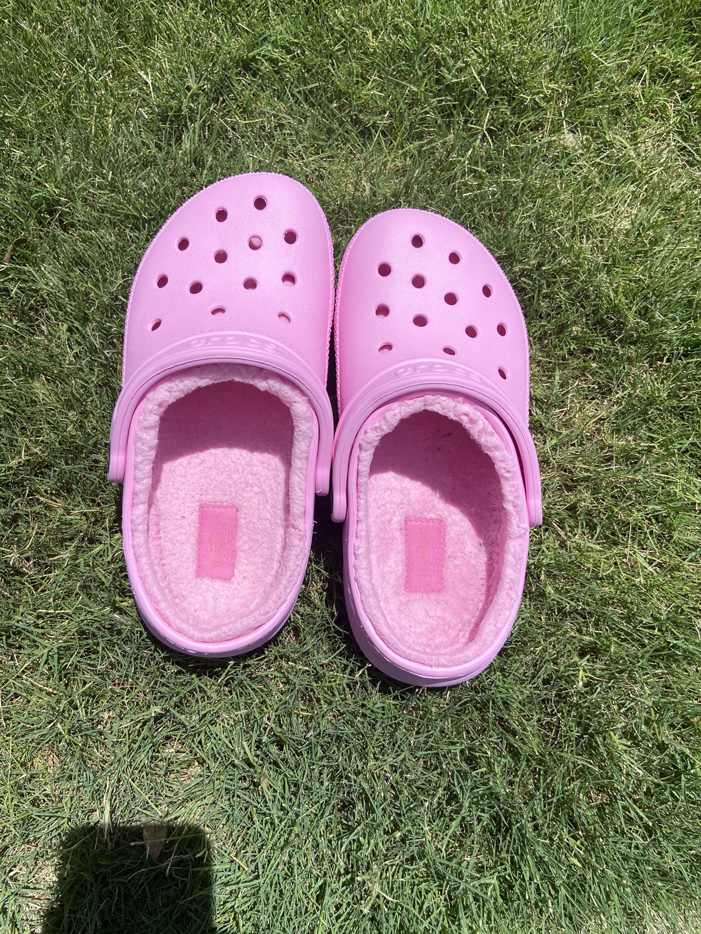 Hot Pink Fuzzy Crocs
