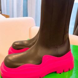 Pink Bottega Boots