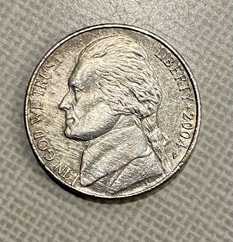 Jefferson Nickel Louisiana Purchase 1803 Five Cent Coin 2004