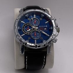 “ROYVLVoi” ChronoGraph Men’s Watch With Black Leather Band
