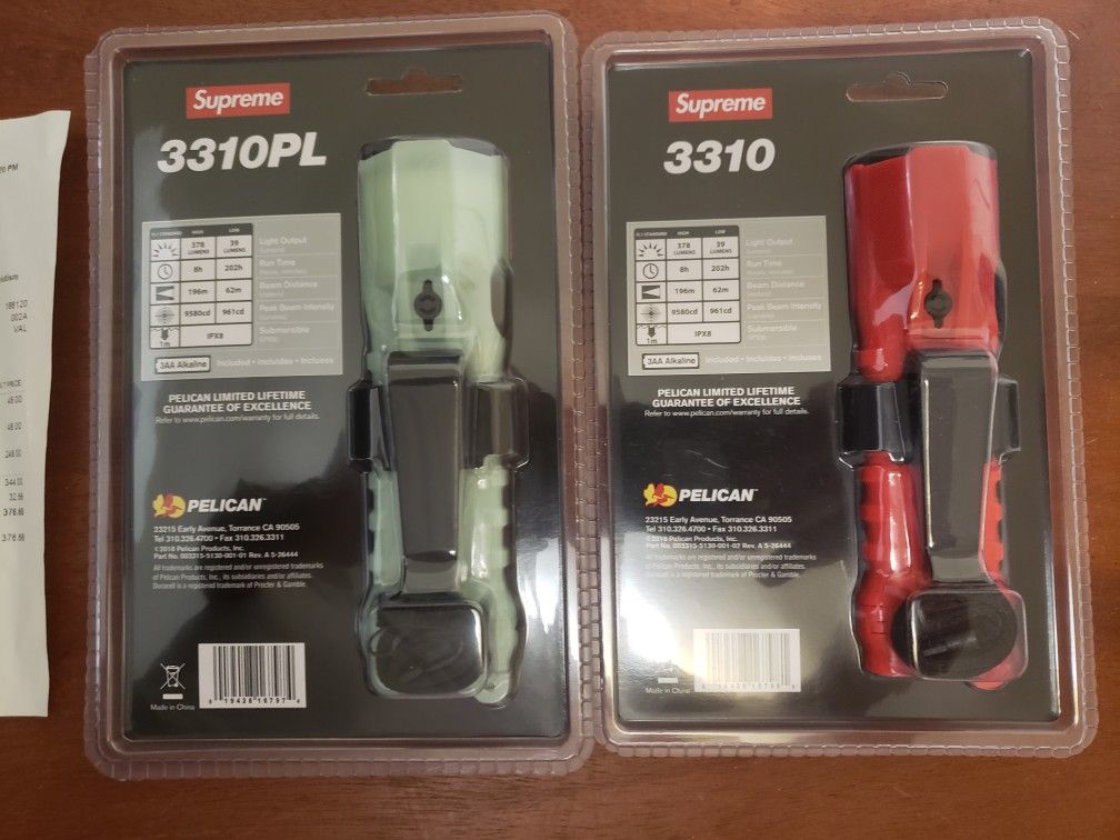 Supreme Pelican Flashlight 3310 PL - Red & Glow In The Dark