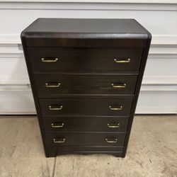 Dark Wood 5 Drawer Dresser