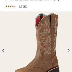 Ariat Delilah Western Cowgirl Leather Boot Toasted Brown 