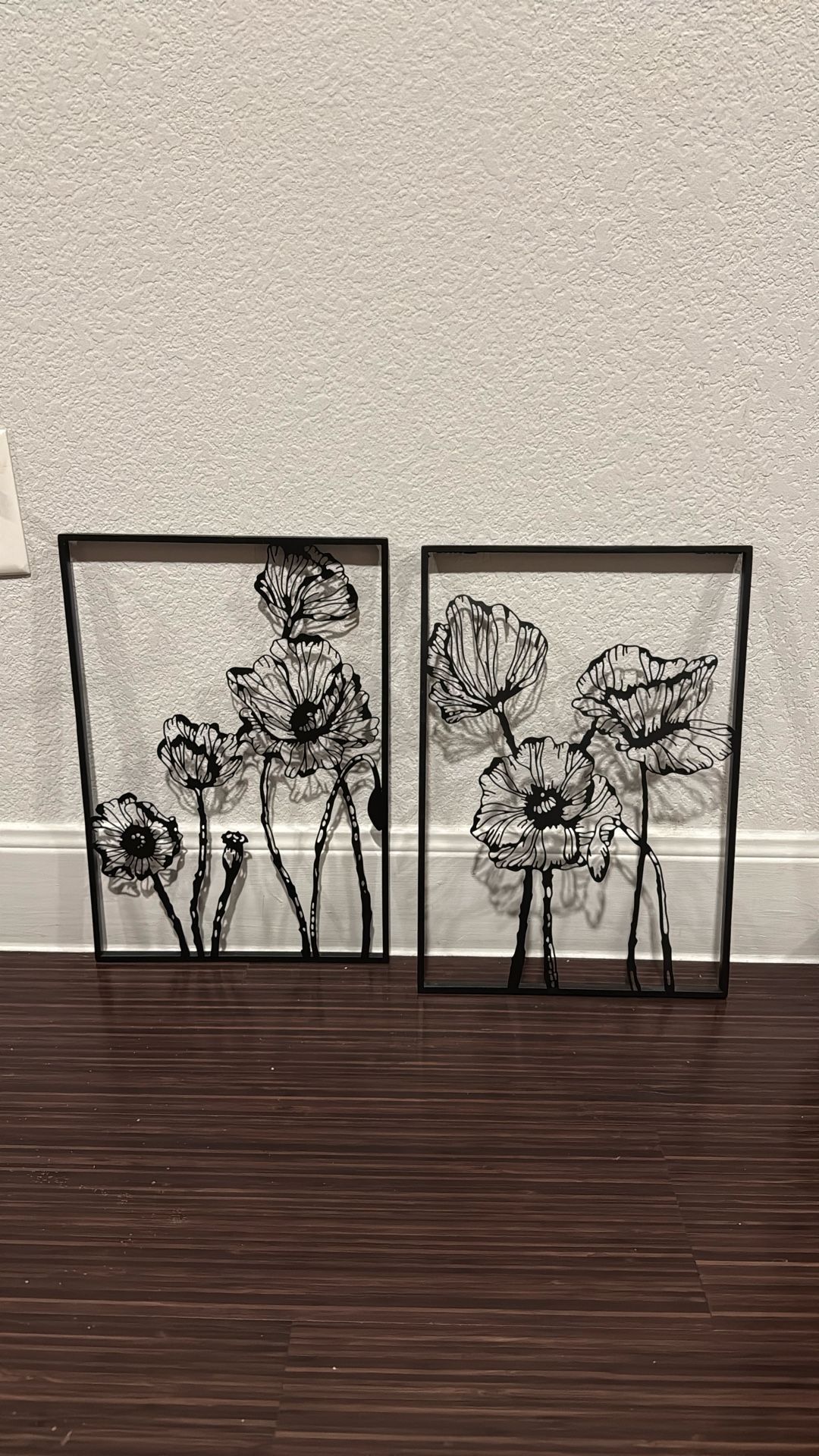 2 Piece - Metal Flower Art