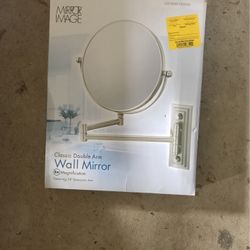 Brand New Double Arm Wall Mirror Chrome Magnified 