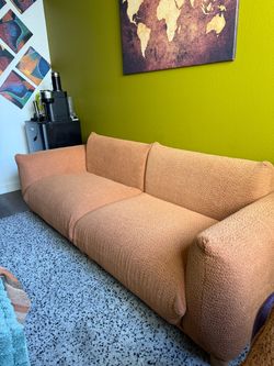 Orange Boucle Couch