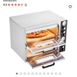 VEVOR Pizza Oven Electric, 18" Double-Deck Commercial Countertop Pizza Oven,