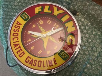 Neon clock flying A
