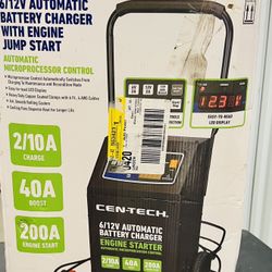 Cen-tech 2/10/40/200 Amp 6/12 V Automatic Battery Charger With Engine Jump Start