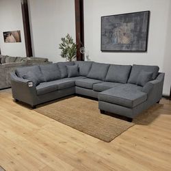 Stain Resistant Sectional with Chaise