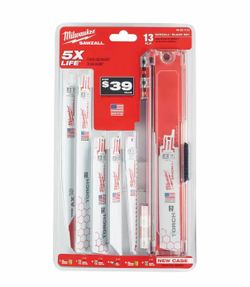 Milwaukee SAWZALL Demolition Nail-Embedded Wood and Metal Cutting Bi-Metal Reciprocating Saw Blade Set (13 Piece)