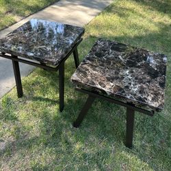 Marble Like Side Tables 