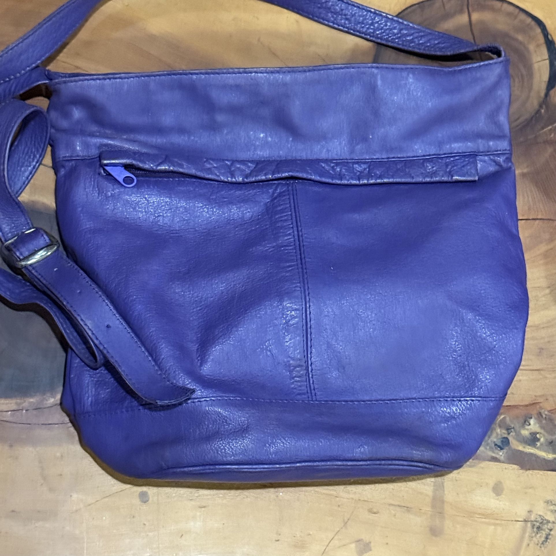 Genuine Leather Purple Crossbody Bag • Made in India