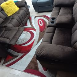 *Tax Time Furniture Event*---Barcelona Cozy Brown Fabric Reclining 3 Piece Sets---Now $1199---Delivery And Financing🙌