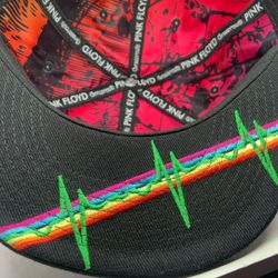 New, Unworn Pink Floyd Dark Side Of The Moon Fitted Flat Bill Cap (made By Grassroots Of Colorado)