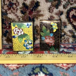 Antique Chinese Cloisonné Match Book Covers