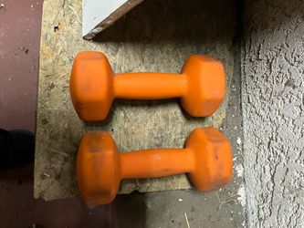 Orange Vinyl Dumbbell Set