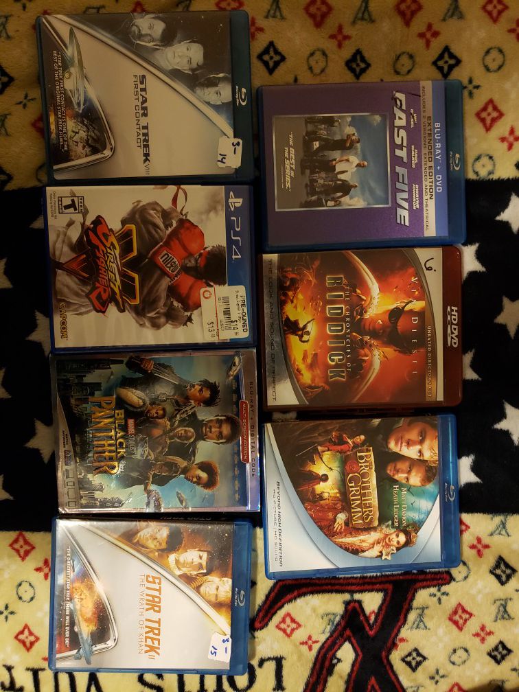 Blu Ray's and a game used