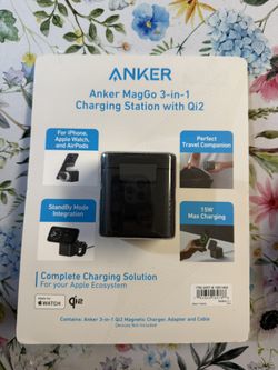 Anker 3-in-1 Cube with Magsafe - Black: USB-C Wireless Charger for Apple iPhone