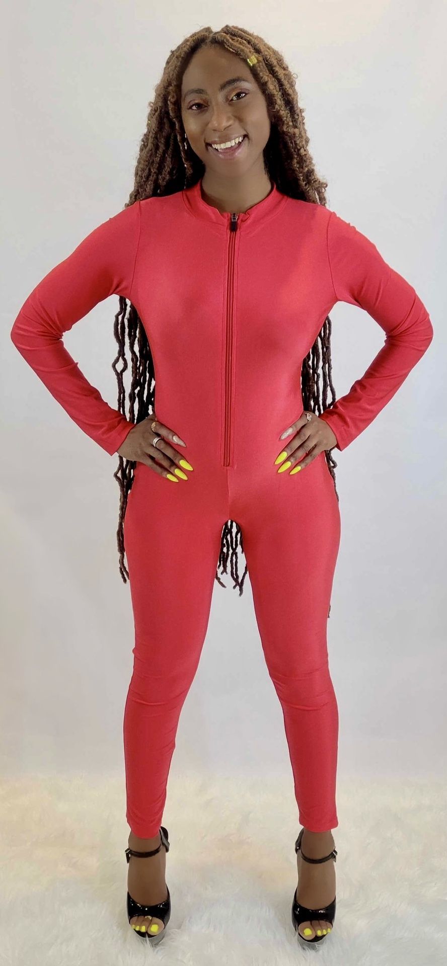 Long Sleeve Zip Front Mock Neck Bodysuit