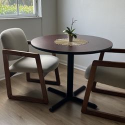 2 Set Of Dining Table - 2 Chairs With Round Table 