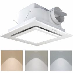 Bathroom Exhaust Fan with Light, 12 INCH, Upgraded Quiet Square Vent Fans with Adjustable LED Light, 141 CFM, for Bathroom, Office, Home