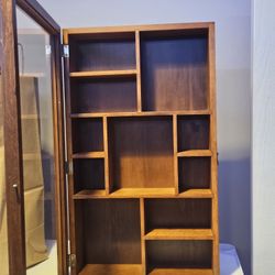Vintage Wood Curio Display Cabinet