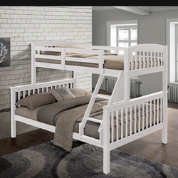 Twin Full White Bunkbed With Ortho Mattress Included